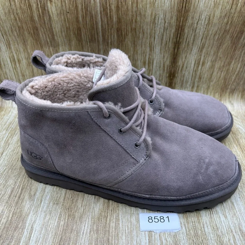 UGG Neumel Chukka Boots Men's Size 14 Grey Suede Sheepskin Lined Shoes 3236‎